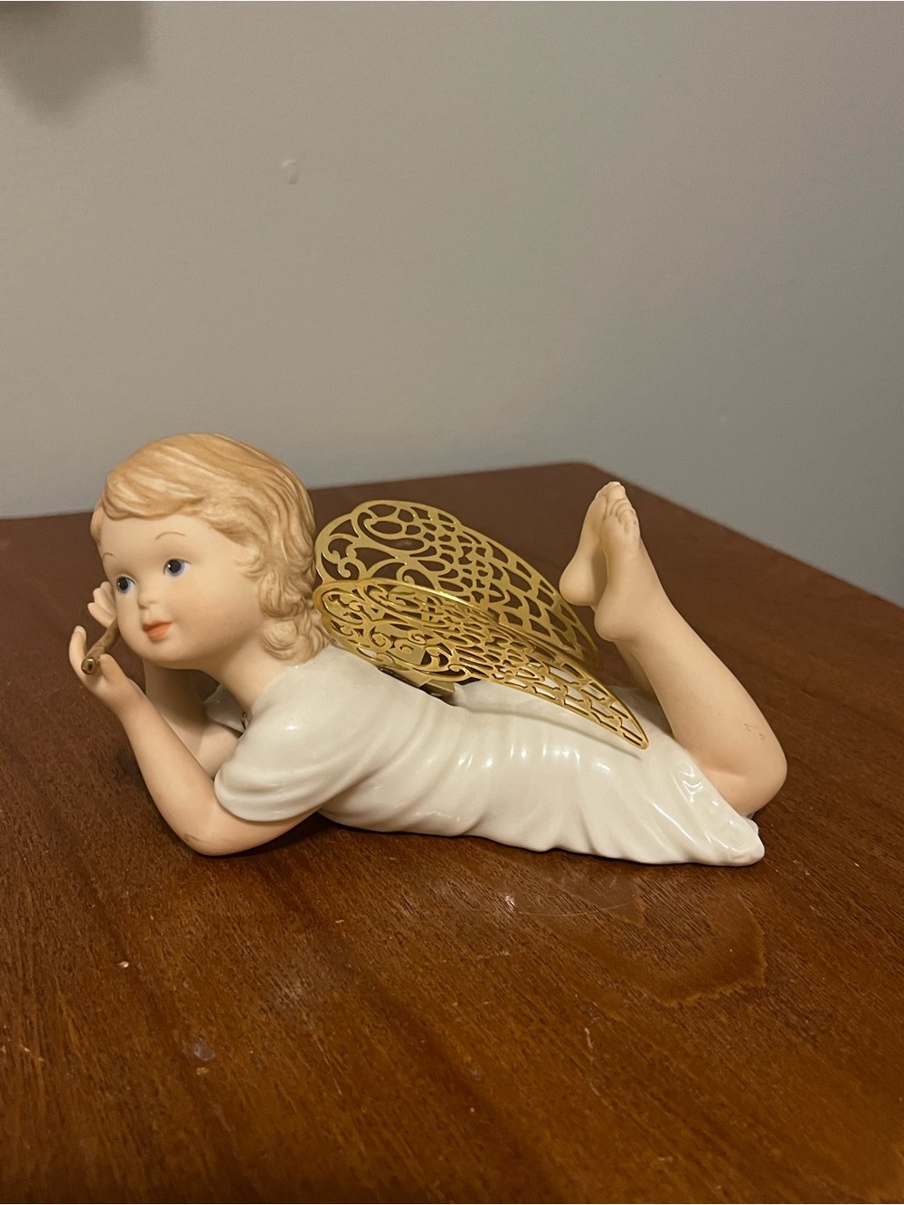 Lenox Limited Edition Porcelain Angel Figurine White Gold Filigree Wings #1869